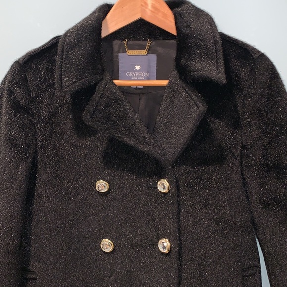 Gryphon Faux Fur Fuzzy Coat Holiday Peacock Size Small - Picture 3 of 11